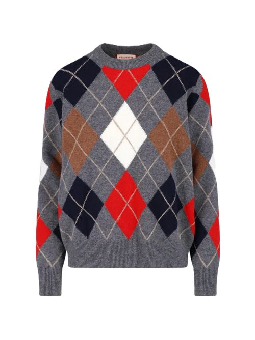 Ava Argyle Crewneck &DAUGHTER | WL24205GREY RED HAZELNUT WHITE